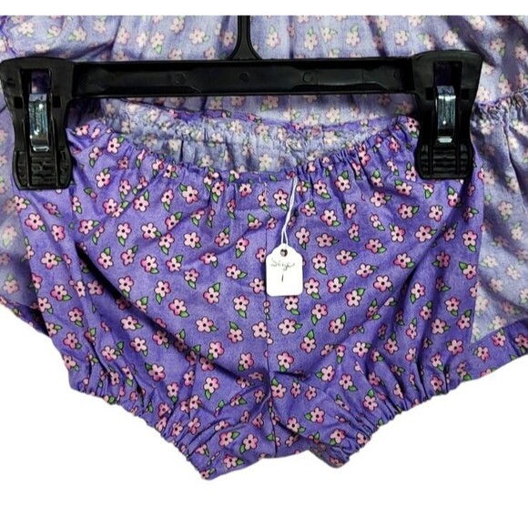Vintage Purple Calico Floral Rick-Rack Trim Dress and Bloomers Girls Size 24M - Picture 7 of 8